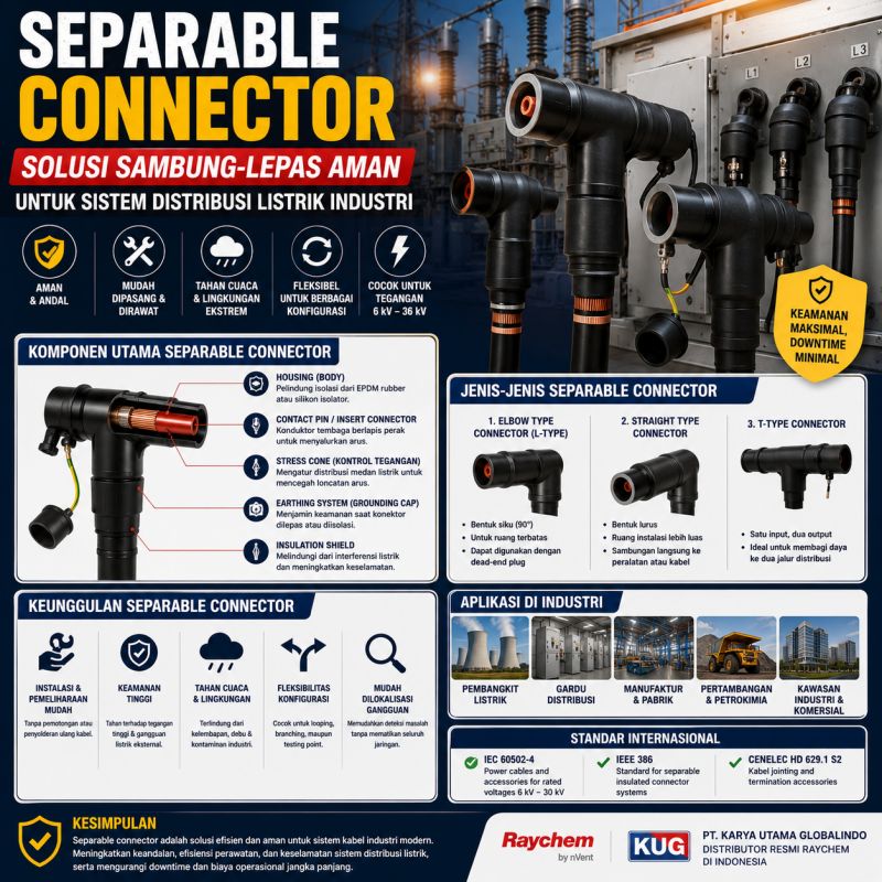 Separable Connector pada Kabel Industrial: Fungsi, Jenis, dan Keunggulannya