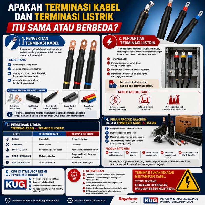Dalam dunia kelistrikan dan industri, istilah terminasi kabel dan terminasi listrik sering digunakan secara bergantian. Namun, apakah keduanya benar-benar sama,
